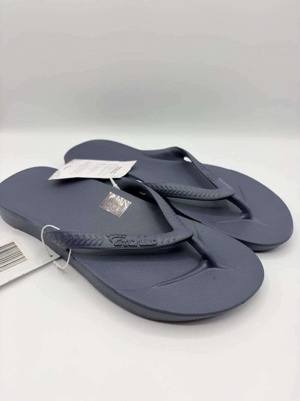 Archies Flip Flop Sandal Unisex Sz M 10 W 11 Navy Blue Arch Support Therapy NWT